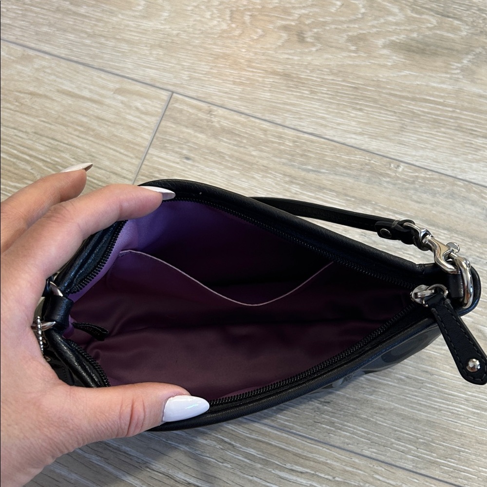 Coach Vintage Black and Gray Mini Bag with Purple Accents - Picture 9 of 10
